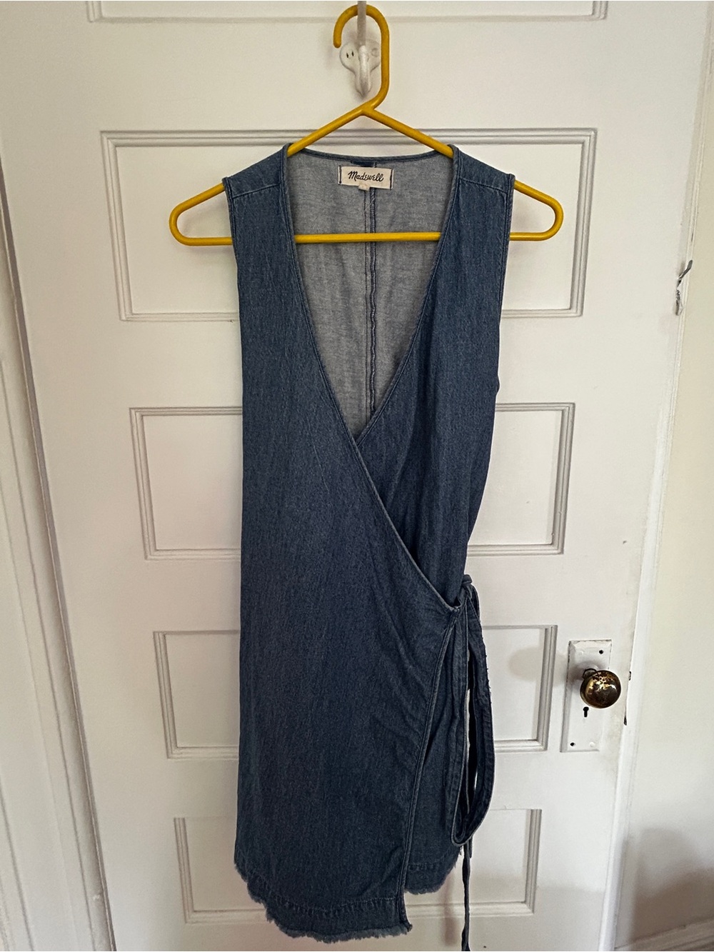 Madewell Sleeveless Denim Wrap Midi Dress